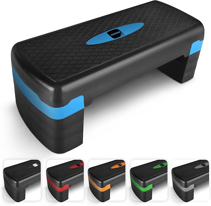 KAYMAN Exercise Steps – Fitness Stepper for Home & Gym, Suited for Aerobics, Cardio, Weights, Yoga, DVD Workout