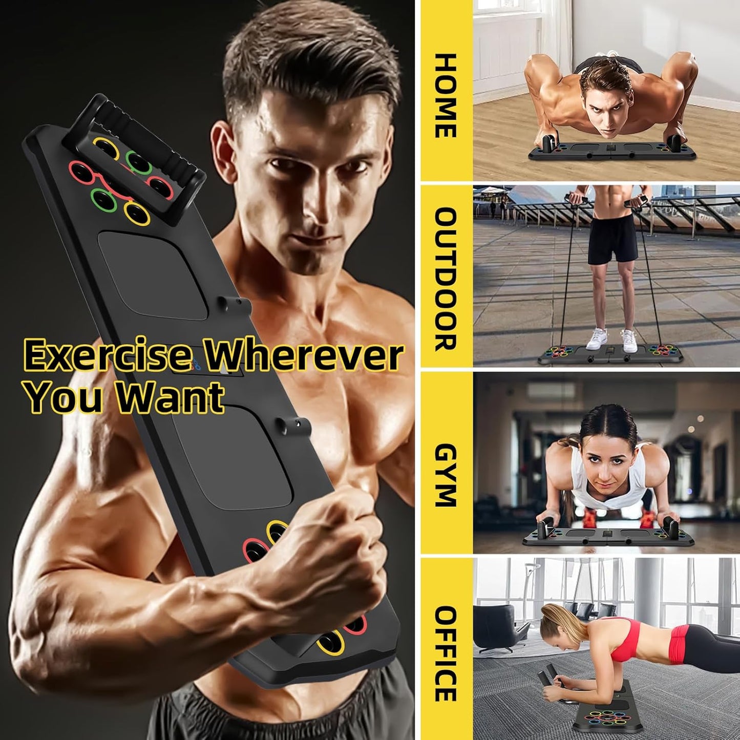 Push Up Board with Automatic Count, 24 in 1 Press Up Board Exercise Equipment for Home Use
