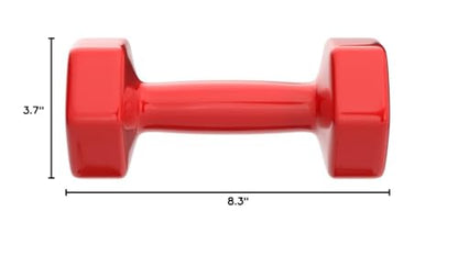 Basics Vinyl Coated Dumbbell Hand Weights, 8 Pounds, Pair, Red
