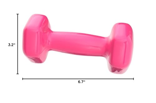 Basics Vinyl Coated Dumbbell Hand Weights, 4 Pounds, Pair, Pink
