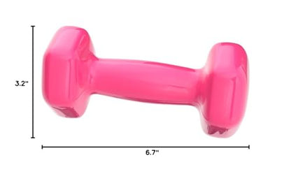 Basics Vinyl Coated Dumbbell Hand Weights, 4 Pounds, Pair, Pink