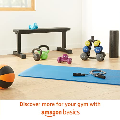 Basics Vinyl Coated Dumbbell Hand Weights, 15 Pounds, Pair, Teal