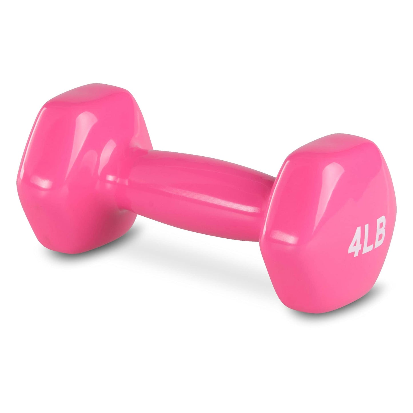 Basics Vinyl Coated Dumbbell Hand Weights, 4 Pounds, Pair, Pink
