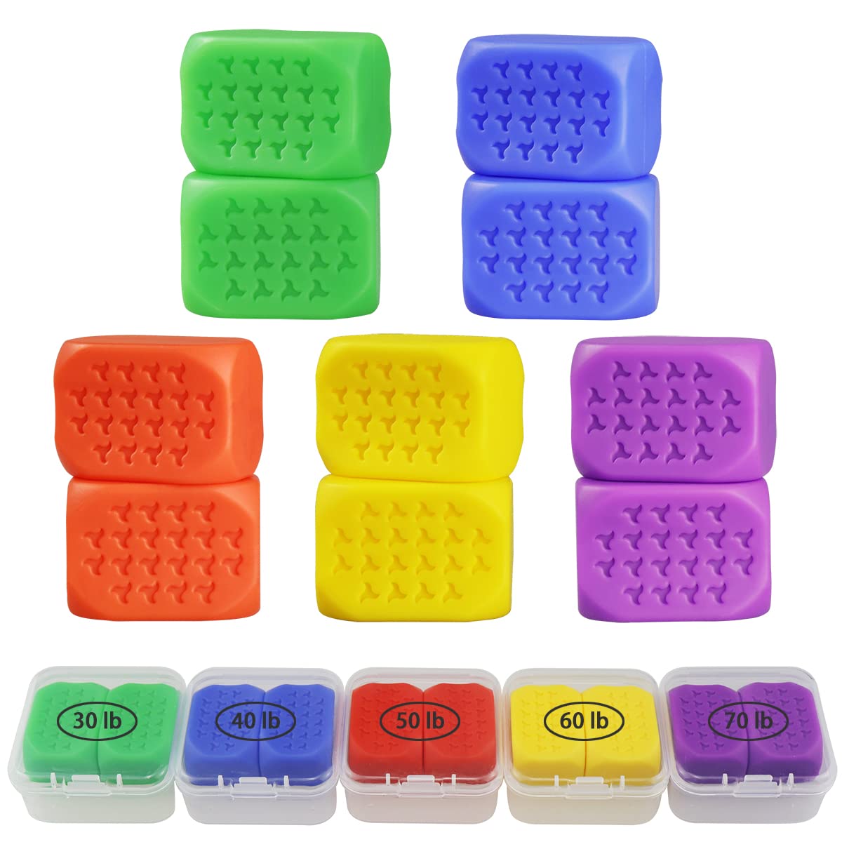 Jawline Shaper Jaw Exerciser Jaw Trainer for Men and Women Facial Fitness Tool 5 Resistance Levels (10Pcs）
