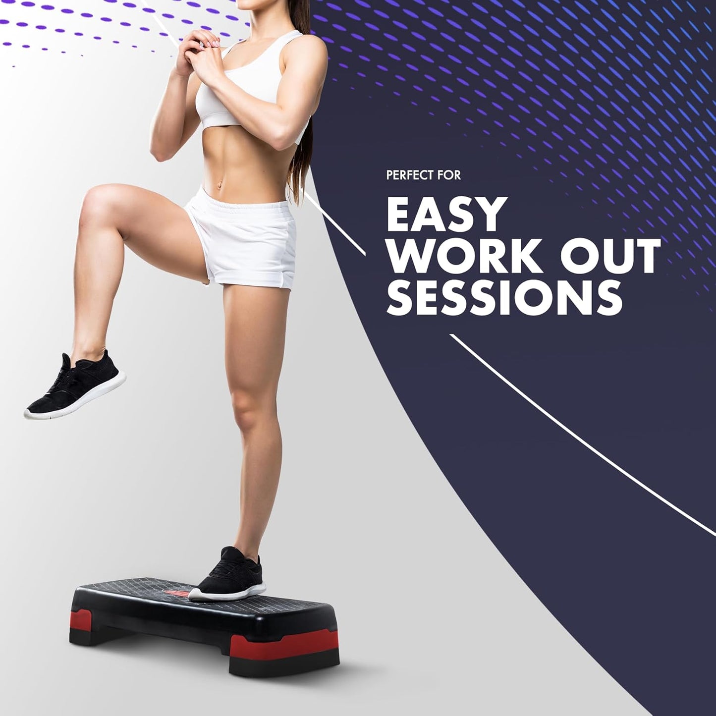 KAYMAN Exercise Steps – Fitness Stepper for Home & Gym, Suited for Aerobics, Cardio, Weights, Yoga, DVD Workout