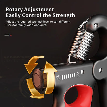 Hiyoga Grip Strength Trainer, Hand Grip Strengthener with Adjustable Resistance 11-220Lbs(5-100KG), Automatic Counter, Ergonomic Design