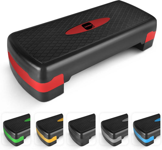 KAYMAN Exercise Steps – Fitness Stepper for Home & Gym, Suited for Aerobics, Cardio, Weights, Yoga, DVD Workout
