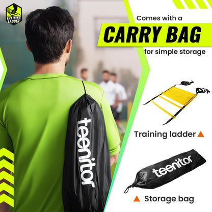 Teenitor 13 Rung Agility Ladder Speed Ladder Training Ladder for Soccer, Speed, Football Fitness Feet Training Carry Bag Agility Training Equipment