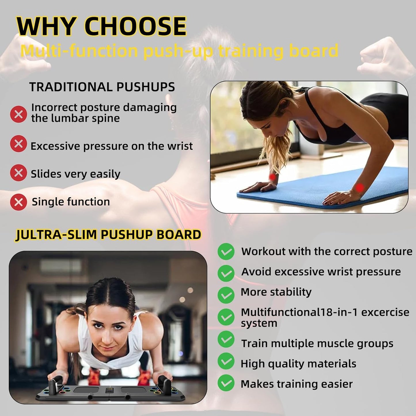 Push Up Board with Automatic Count, 24 in 1 Press Up Board Exercise Equipment for Home Use