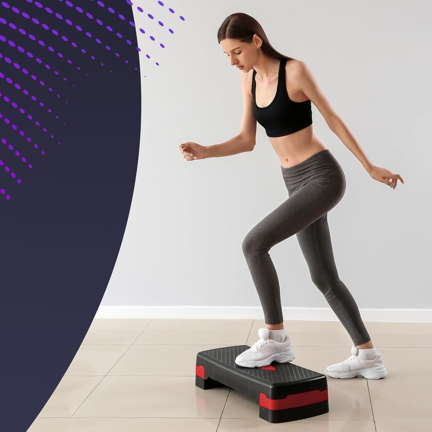 KAYMAN Exercise Steps – Fitness Stepper for Home & Gym, Suited for Aerobics, Cardio, Weights, Yoga, DVD Workout