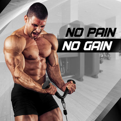 Yes4All Black Combo Tricep Pull Down Rope, Double D HandlesDown Straight Barchment