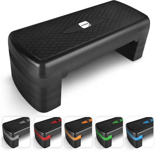 KAYMAN Exercise Steps – Fitness Stepper for Home & Gym, Suited for Aerobics, Cardio, Weights, Yoga, DVD Workout