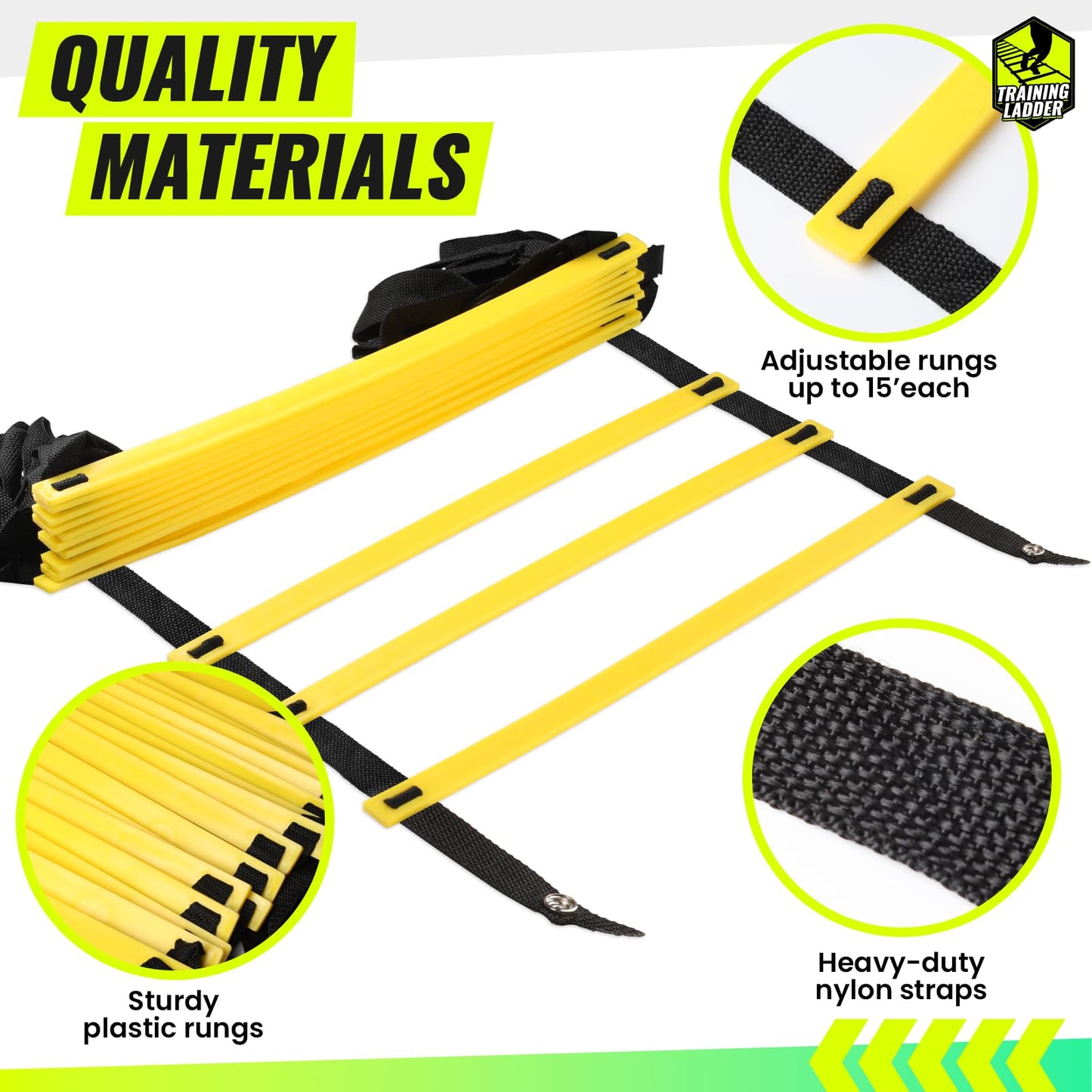 Teenitor 13 Rung Agility Ladder Speed Ladder Training Ladder for Soccer, Speed, Football Fitness Feet Training Carry Bag Agility Training Equipment