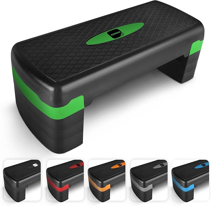 KAYMAN Exercise Steps – Fitness Stepper for Home & Gym, Suited for Aerobics, Cardio, Weights, Yoga, DVD Workout
