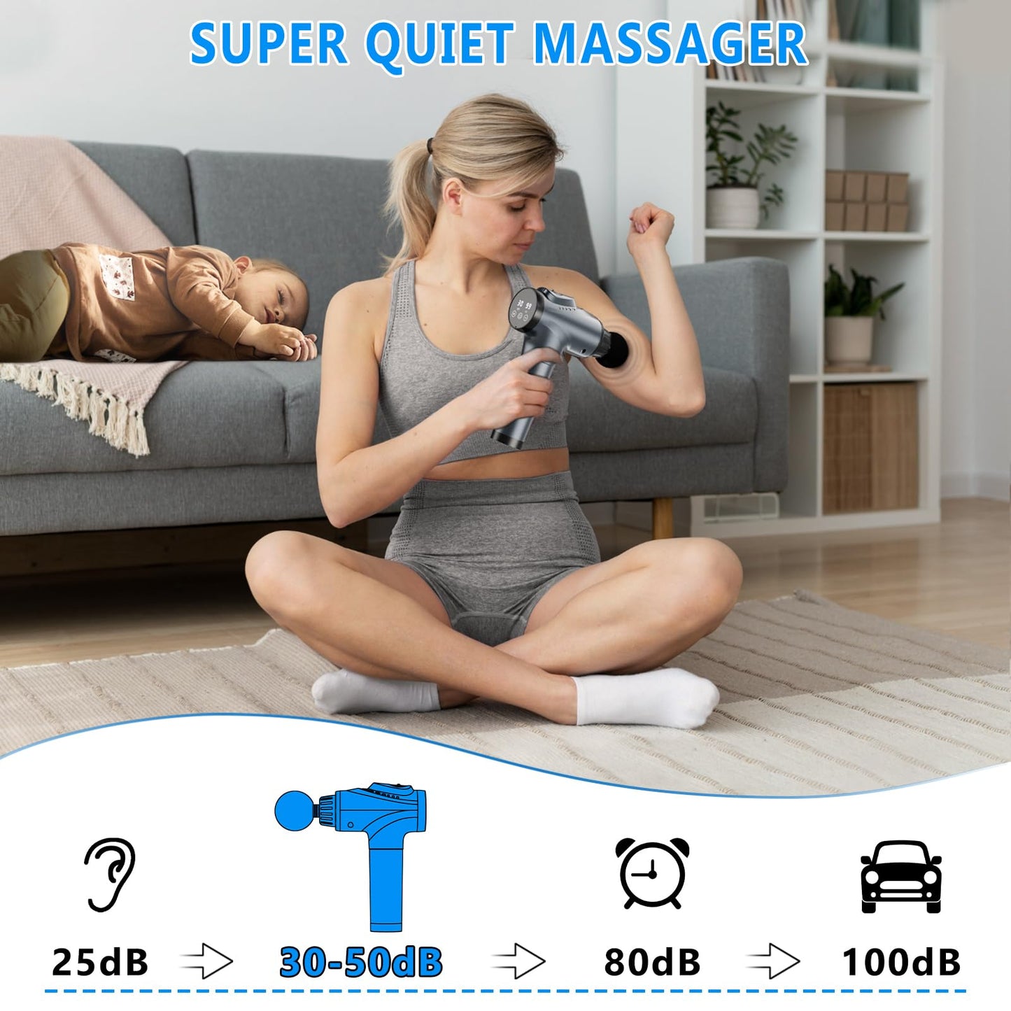 Massage Gun, Muscle Massage Gun for Athletes Handheld Electric Deep Tissue Back Massager