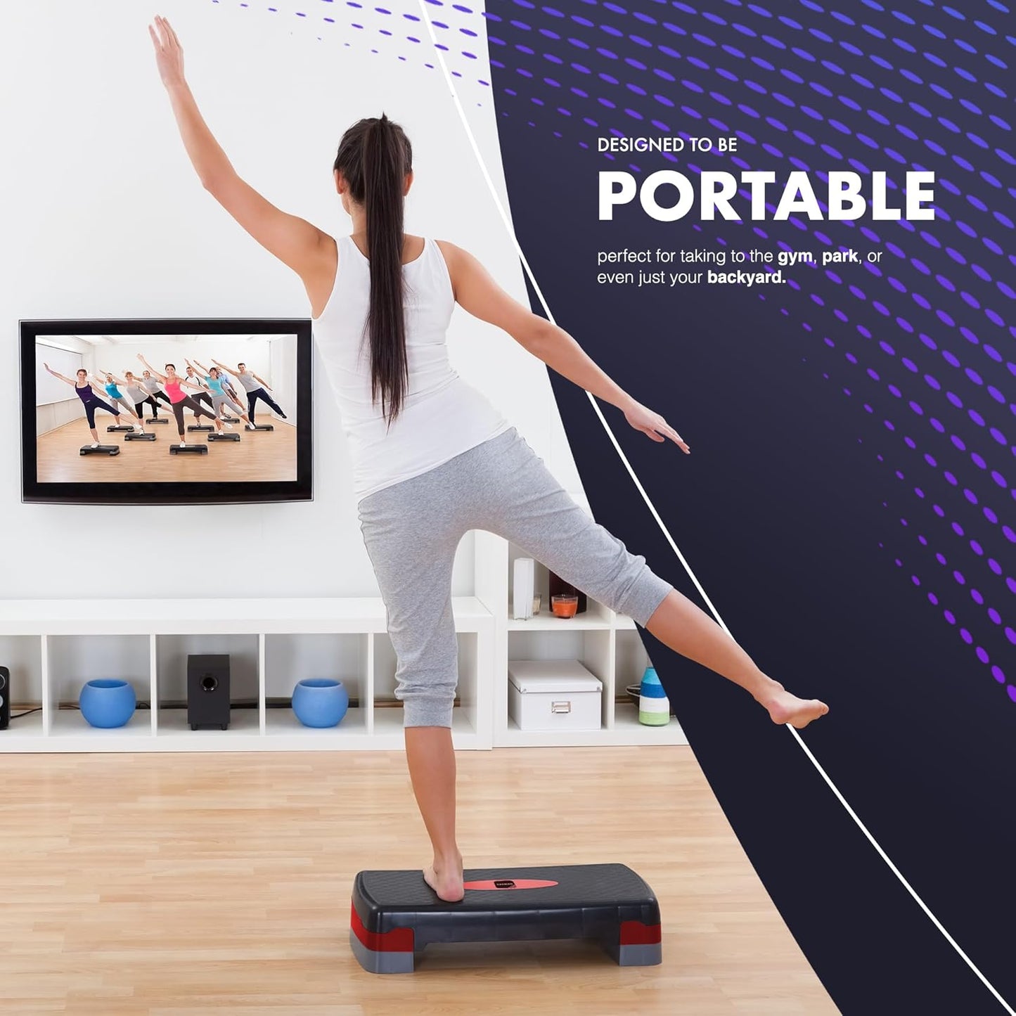 KAYMAN Exercise Steps – Fitness Stepper for Home & Gym, Suited for Aerobics, Cardio, Weights, Yoga, DVD Workout