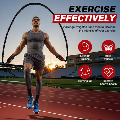 HPYGN Weighted Heavy Skipping/Jump Rope 9.2ft 2.8LB for fitness, Exercise