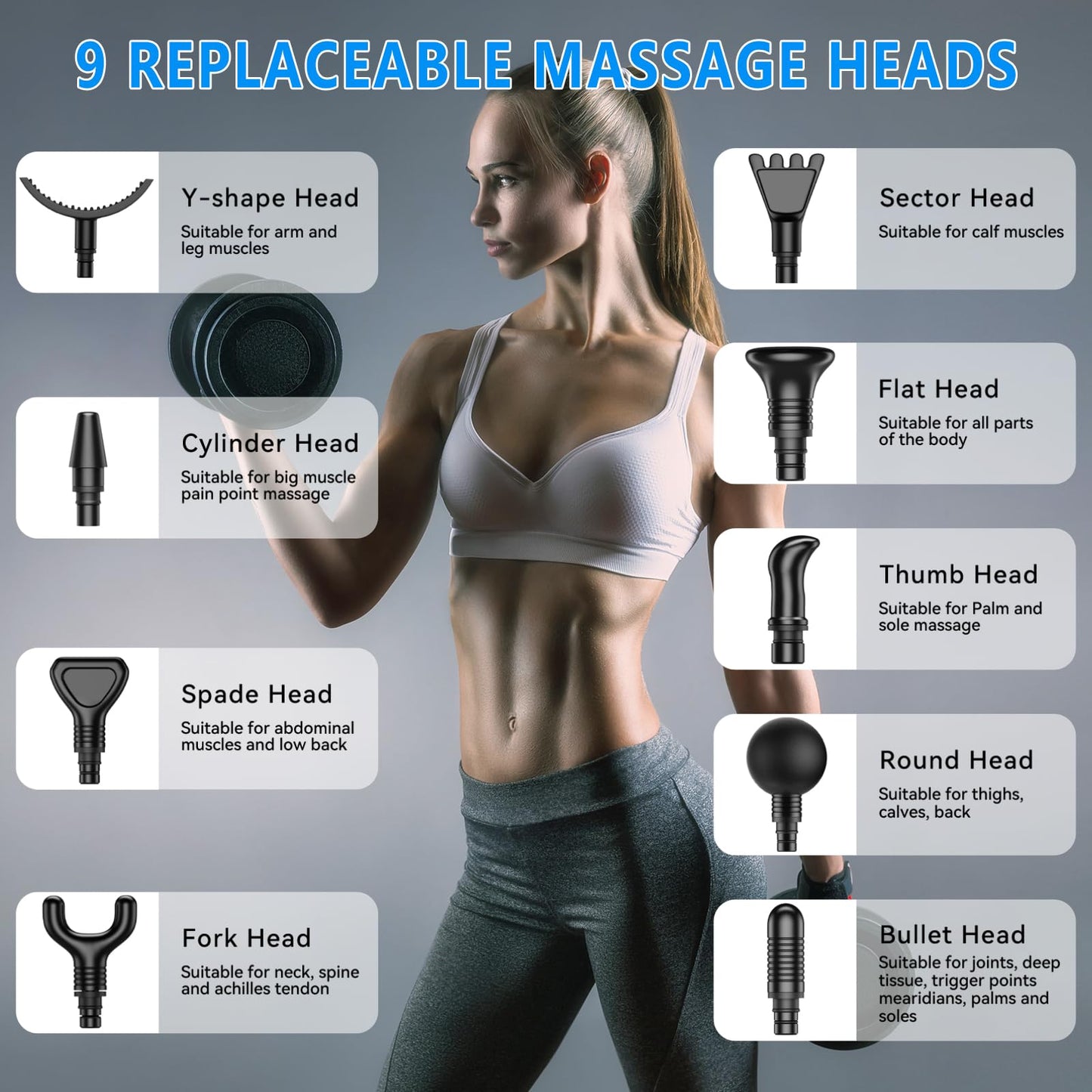 Massage Gun, Muscle Massage Gun for Athletes Handheld Electric Deep Tissue Back Massager