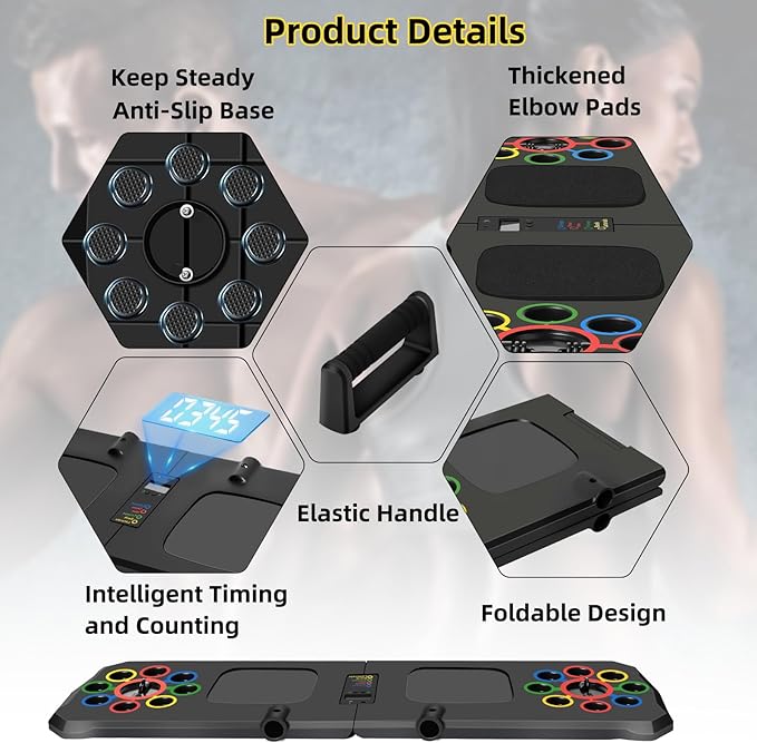 Push Up Board with Automatic Count, 24 in 1 Press Up Board Exercise Equipment for Home Use