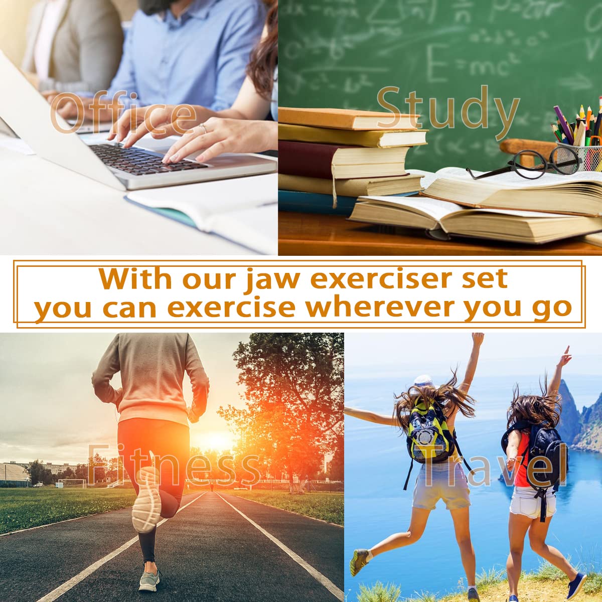 Jawline Shaper Jaw Exerciser Jaw Trainer for Men and Women Facial Fitness Tool 5 Resistance Levels (10Pcs）