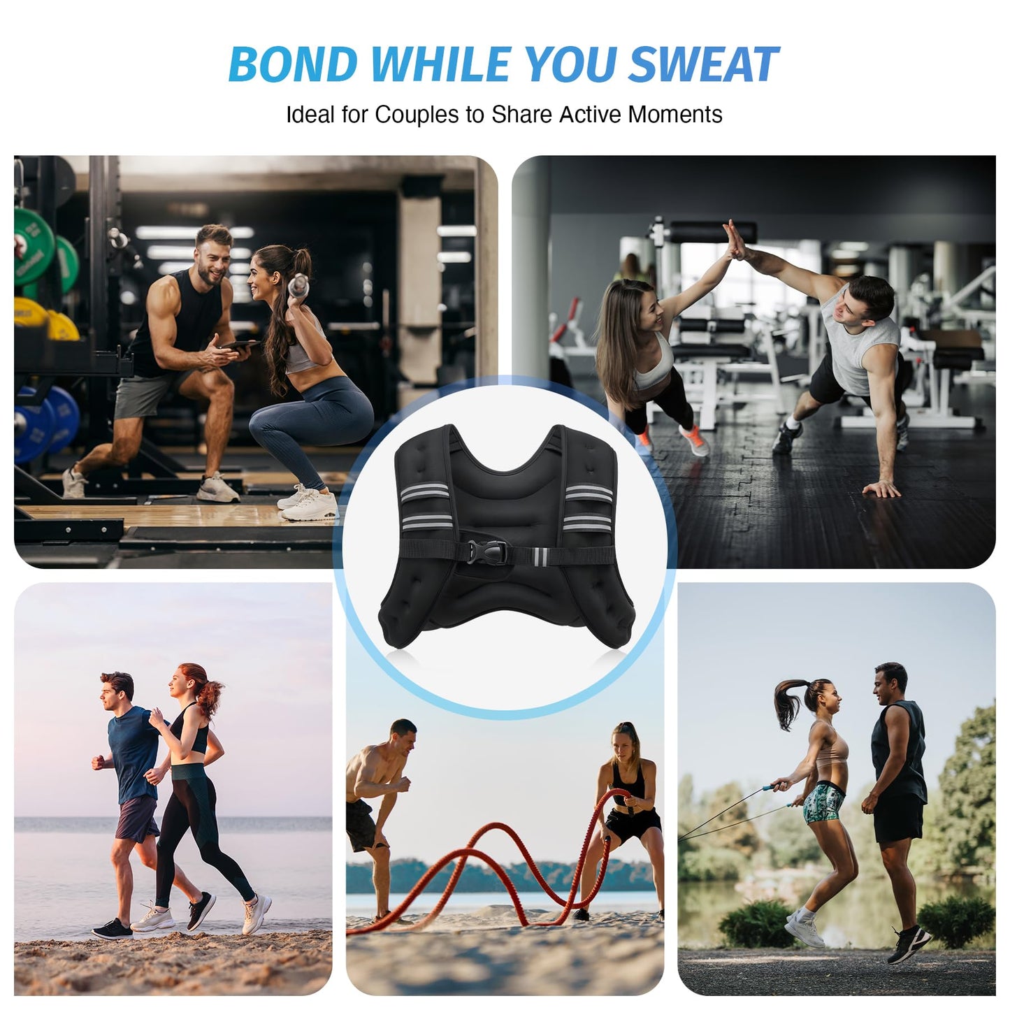 ZELUS Weighted Vest, 6lb/8lb/12lb/16lb/20lb/25lb/30lb Weight Vest with Reflective Stripe for Workouts
