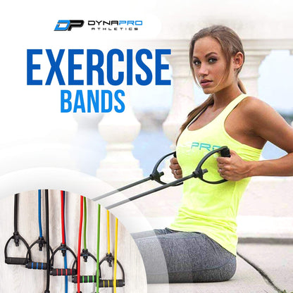 DynaPro - Exercise Resistance Bands, Adjustable Resistance Bands with D-Handles, Fitness Tubes Alternative