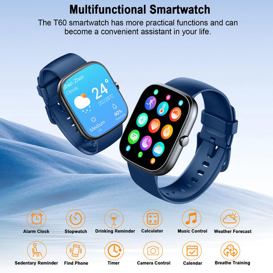 uaue Smart Watch (Answer/Make Call), Sports Modes Fitness Activity Tracker, Calories/Heart Rate/Sleep Monitor, Step Counter for Android iOS