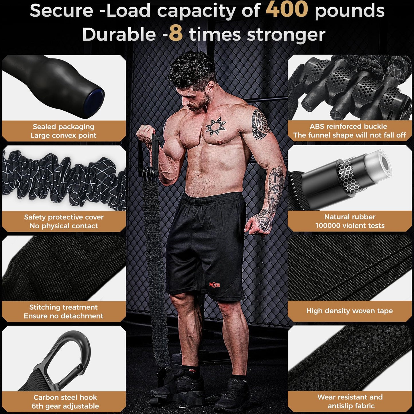 Innstar Pull Up Assistance Bands, 3 Heavy-Duty Adjustable Pull Up Bands Set, Pull Up Bands Assistance Bands for Enhanced Strength Training