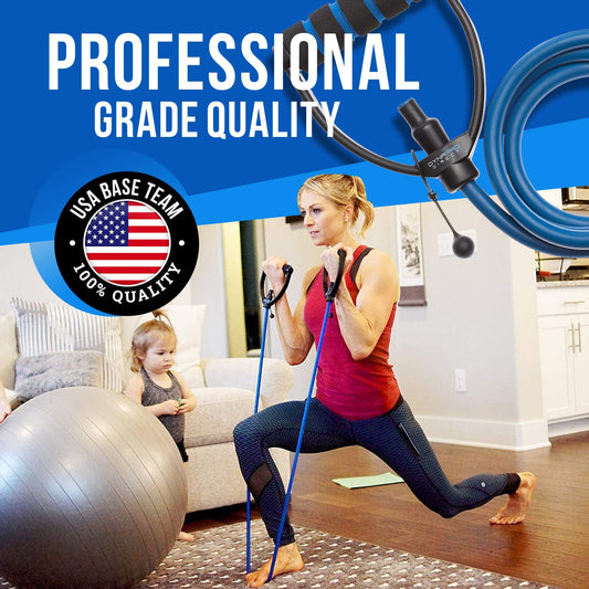 DynaPro - Exercise Resistance Bands, Adjustable Resistance Bands with D-Handles, Fitness Tubes Alternative