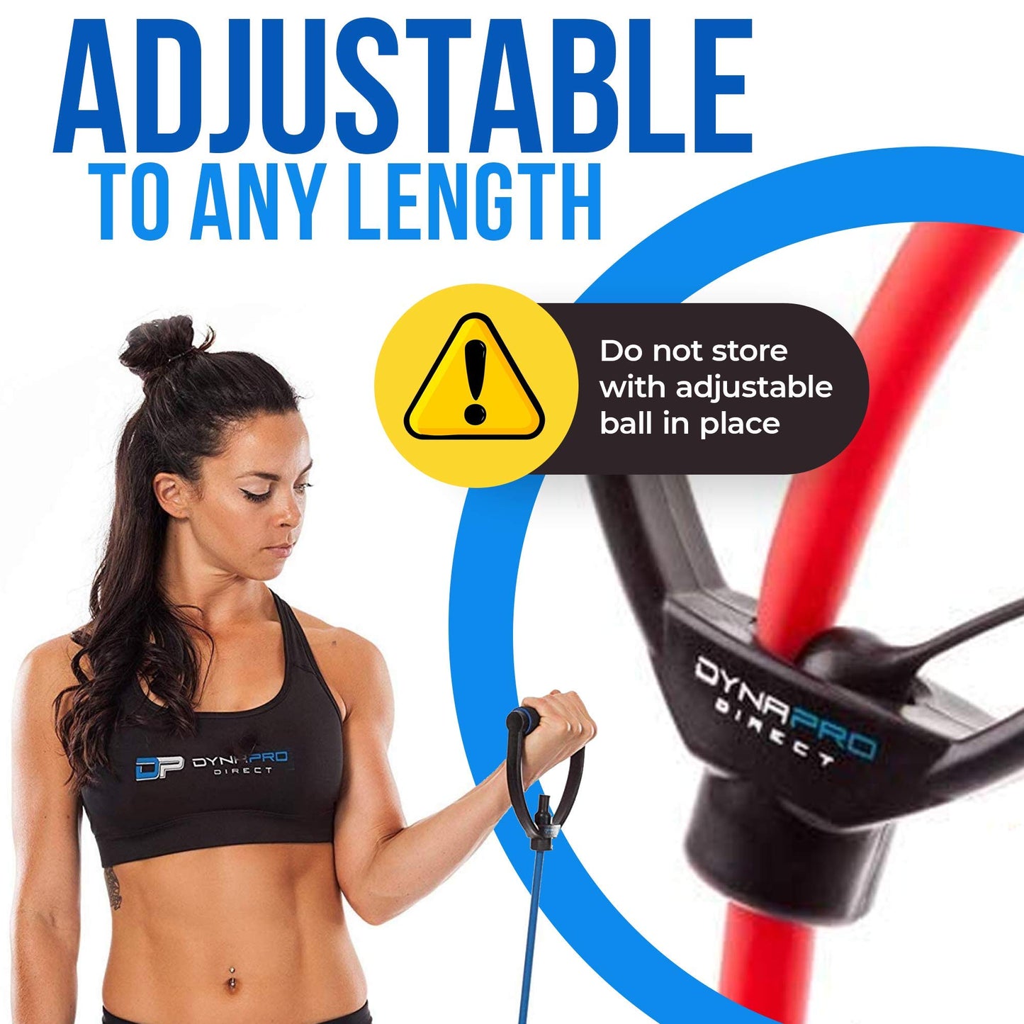 DynaPro - Exercise Resistance Bands, Adjustable Resistance Bands with D-Handles, Fitness Tubes Alternative