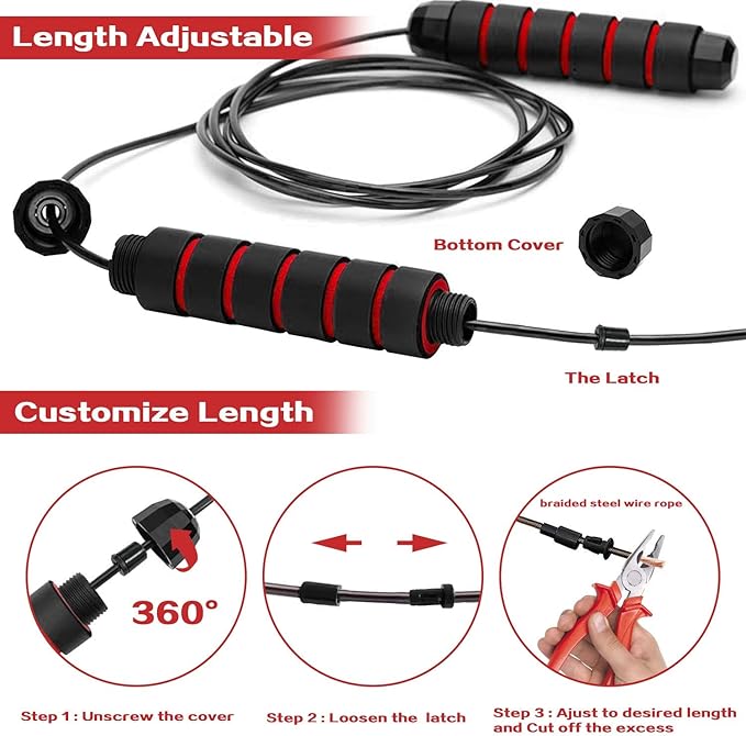 Skipping Rope - Jumping Rope Adjustable For Men Women Kids